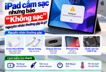 iPad Cắm Sạc Nhưng Báo “Không Sạc”: Nguyên Nhân Thường Gặp Là Gì?