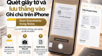 Cách Quét Giấy Tờ Và Lưu Thẳng Vào Ghi Chú Trên iPhone