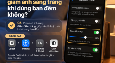 iPhone Có Thể Tự Giảm Ánh Sáng Trắng Khi Dùng Ban Đêm Không?