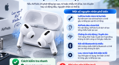 AirPods Phát Tiếng Lạo Xạo Khi Di Chuyển Hoặc Nói Chuyện Do Đâu?