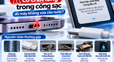 iPhone Báo Có Chất Lỏng Trong Cổng Sạc Dù Máy Không Vừa Vào Nước: Vì Sao?