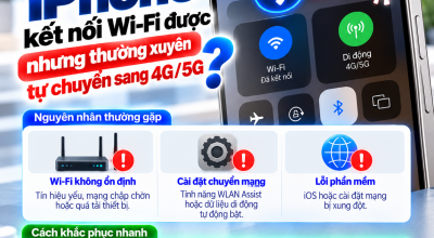 iPhone Kết Nối Wi-Fi Nhưng Thường Xuyên Tự Chuyển Sang 4G/5G: Vì Sao?