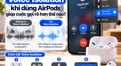 Voice Isolation Khi Dùng AirPods Giúp Cuộc Gọi Rõ Hơn Thế Nào?