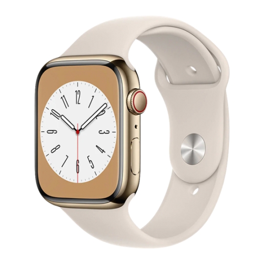 Apple Watch S8 41mm (4G) Viền Thép Dây cao su - Chính Hãng Apple Gold