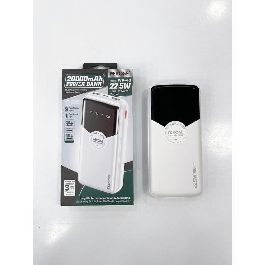 Sạc Dự Phòng Wekome WP-43 20000 mAH Trắng