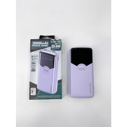Sạc Dự Phòng Wekome WP-43 20000 mAH Tím 