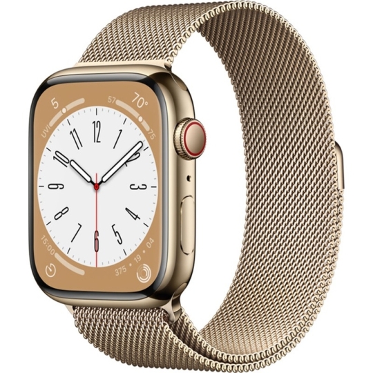 Apple Watch S8 (GPS) 41mm Viền Thép Dây Thép - Chính Hãng Apple Vàng