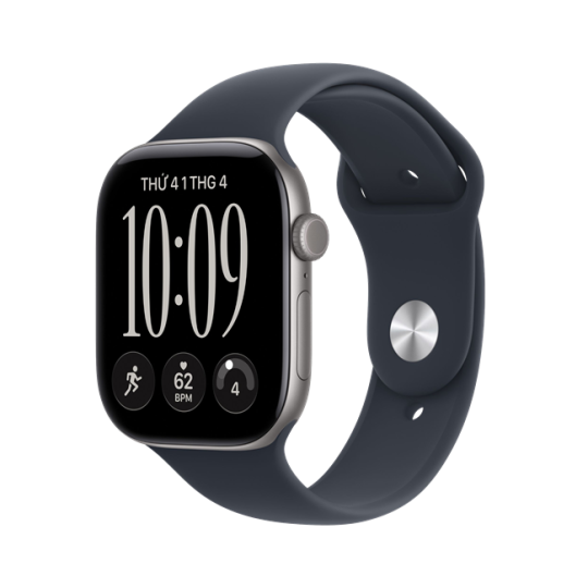 Apple Watch Series 12 GPS 46mm viền nhôm dây silicone Xám nhạt