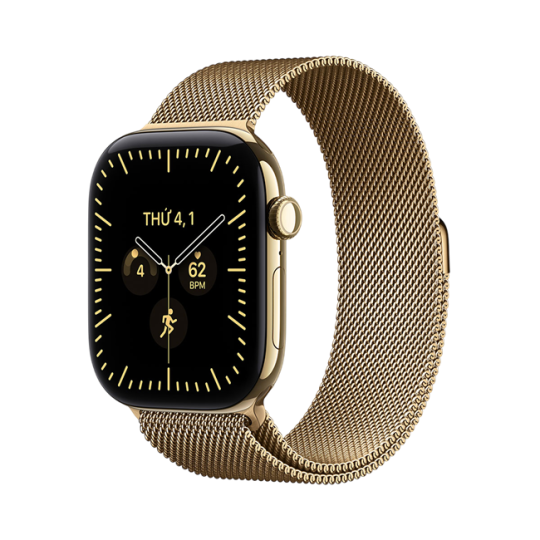 Apple Watch Series 12 GPS + Cellular 46mm viền Titanium dây Milan Vàng