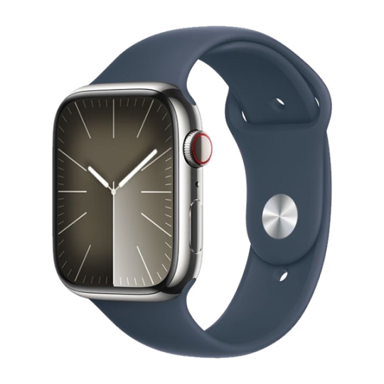 Apple Watch S9 45mm (4G) Viền Thép Dây Cao Su - Chính Hãng Apple Bạc