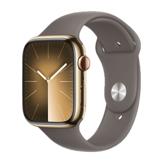 Apple Watch S9 45mm (4G) Viền Thép Dây Cao Su - Chính Hãng Apple Vàng