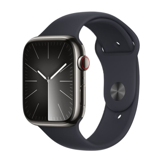 Apple Watch S9 45mm (4G) Viền Thép Dây Cao Su - Chính Hãng Apple Xám