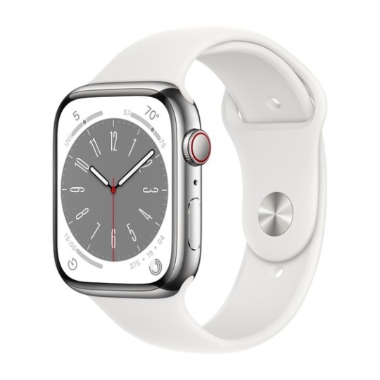 Apple Watch S8 45mm (4G) Viền nhôm Dây cao su - Chính Hãng Apple Trắng