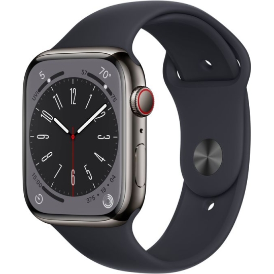 Apple Watch S8 45mm (4G) Viền nhôm Dây cao su - Chính Hãng Apple Than Chì