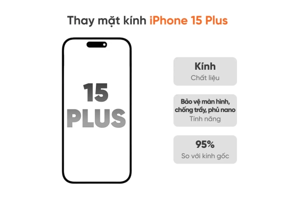 Thay mặt kính iPhone 15 Plus