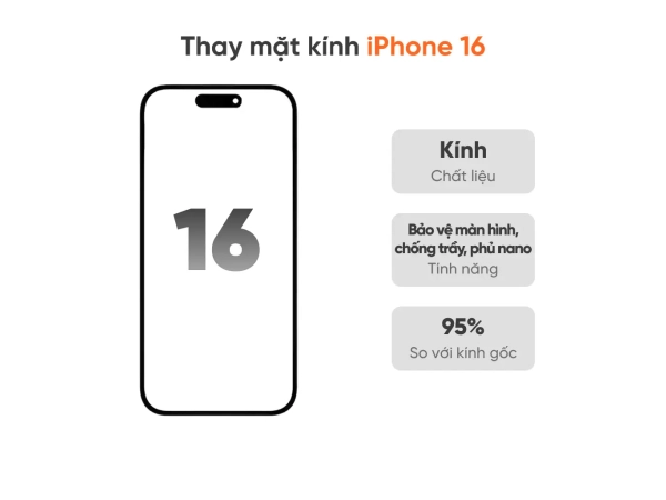 Thay mặt kính iPhone 16