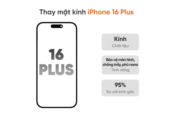 Thay mặt kính iPhone 16 Plus