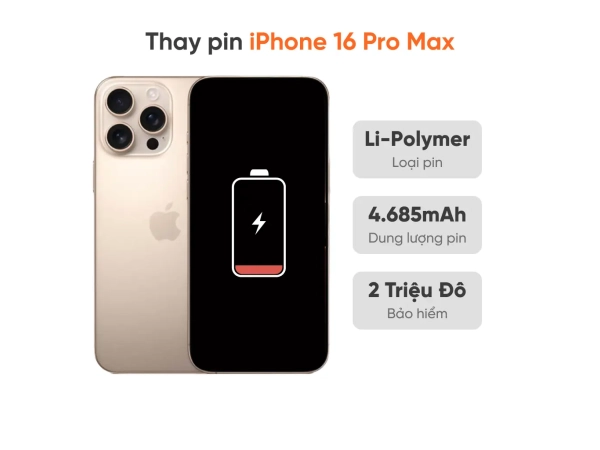 Thay pin iPhone 16 Pro Max