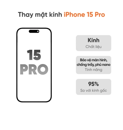 Thay mặt kính iPhone 15 Pro