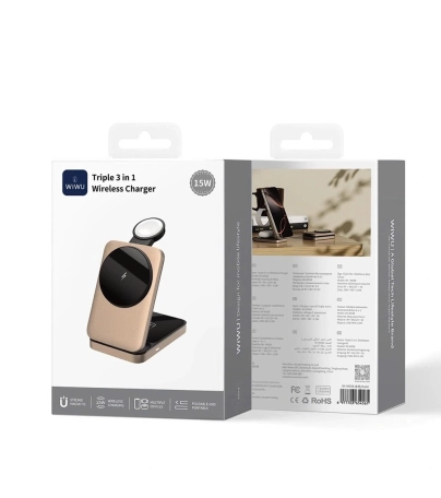 DOCK SẠC KHÔNG DÂY TỪ TÍNH WIWU WI-W038 3 TRONG 1