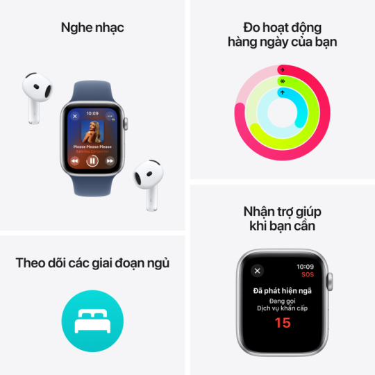 Hình ảnh Apple Watch SE  GPS 44mm viền nhôm dây cao su 2
