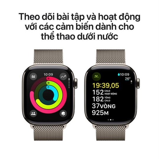 Hình ảnh Apple Watch Series 10 GPS + Cellular 46mm viền Titanium dây Milan 2