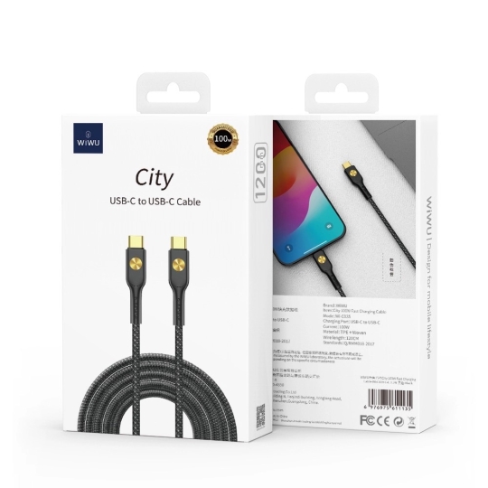 Hình ảnh Cáp sạc nhanh Wiwu City Wi-C035 Usb-C to Usb-C 100W 
