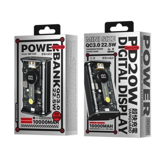 Hình ảnh Sạc dự phòng WEKOME WP 333 dung lượng 10000mah hỗ trợ sạc nhanh 20W màn hình led hiển thị phần trăm pin 1